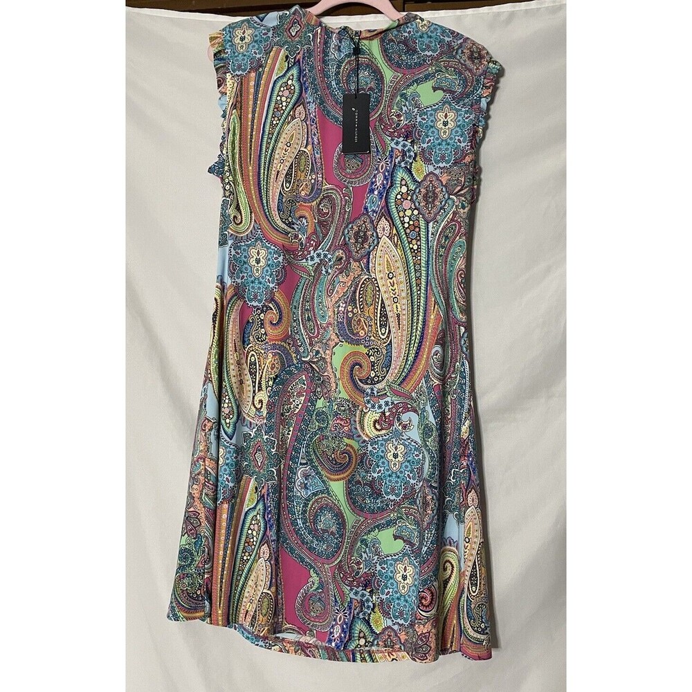 NWT Tommy Hilfiger Paisley Print Scuba Knit Sheath Dress Size 8 Vibrant Colors